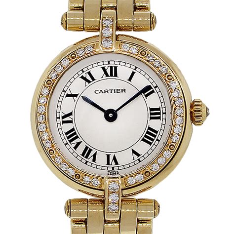 gold women's cartier watch|cartier panthere gold diamond watch.